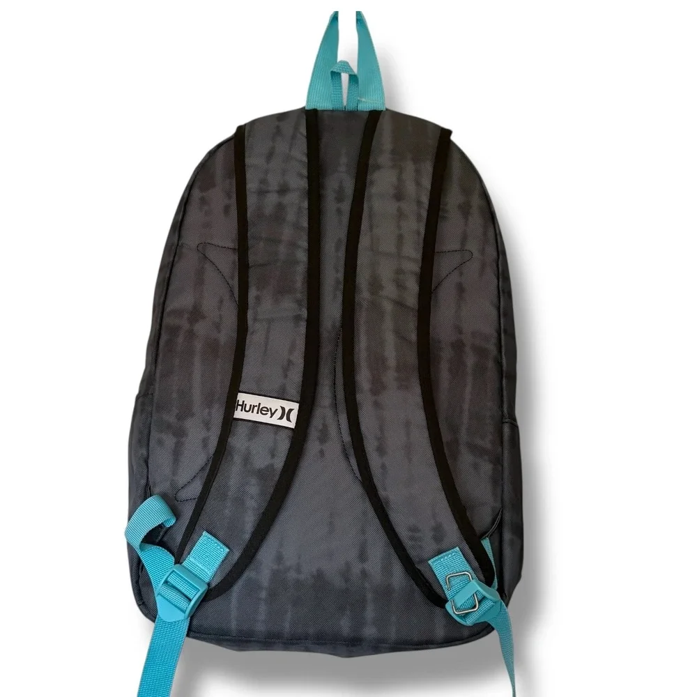 Hurley Backpack‎ Gray Tie Dye Print Front Pocket Adjustable Straps Large 18IN